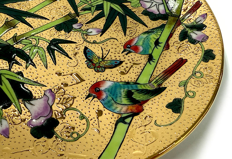 G14花鳥音符金盤